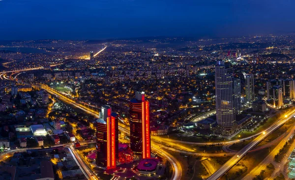 Повітряний Вид Великих Хмарочосів Стамбула Стамбул Велике Місто — стокове фото