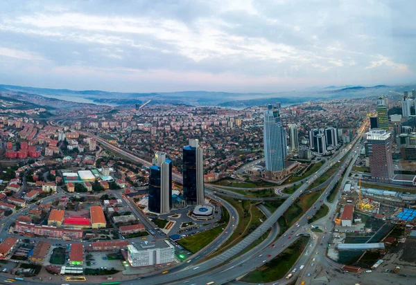 Aerial view of Istanbul's big skyscrapers, Istanbul is a big metropolitan city.