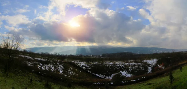 Taurus Mountains Foothill Villages Photographed Panorama — Stok fotoğraf