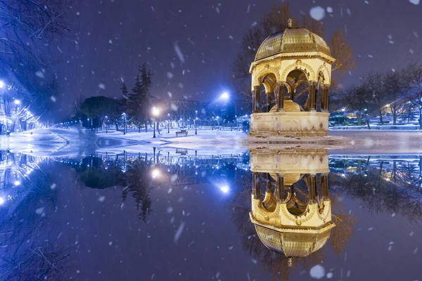 Sultanahmet Square Winter Night Hagia Sophia Mosque Blue Mosque — Stockfoto