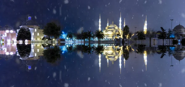Sultanahmet Square Winter Night Hagia Sophia Mosque Blue Mosque — Stockfoto