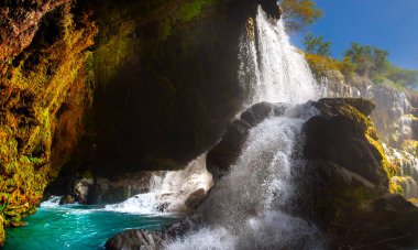 Ormanda şelale manzarası. Erikli şelalesi, Yalova.