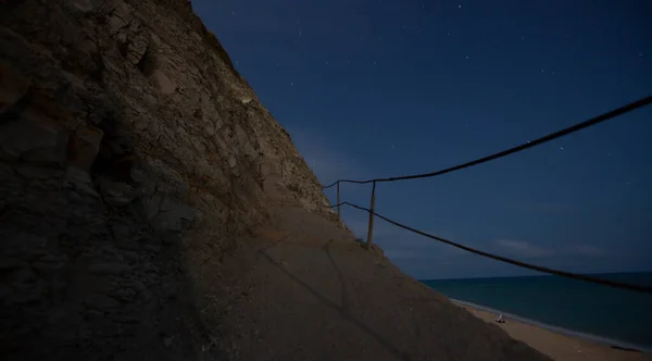 Seaside night star photography and astrophotography