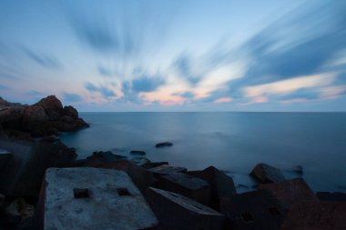 Istanbul karaburun port, photos taken with long exposure technique