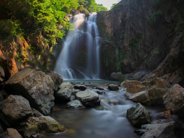 Waterfall. Image of magnificent waterfall flowing from the depths of the forest. Sudusen waterfall. Yalova, Bursa, Turkey.