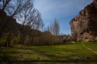 Kapadokya'daki Ihlara Vadisi. Ihlara Vadisi (Peristrema Manastırı) veya Ihlara Geçidi, Türkiye'nin yürüyüş gezileri için en ünlü vadisidir..