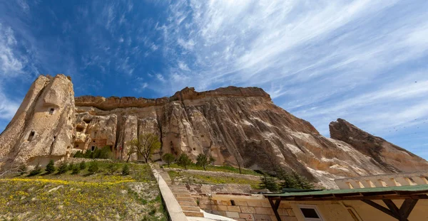 Cavusin Church Unesco World Heritage Spectacular Volcanic Rock Formation Devrent — Zdjęcie stockowe