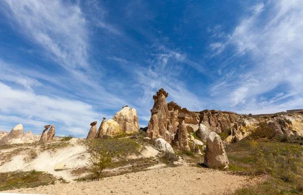 Cappadocia Region Emerged Soft Layers Formed Lava Ashes Erupted Erciyes — Foto de Stock