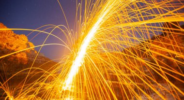 Night star exposure and steel wool shot , Kerpe devil cliffs , Kocaeli