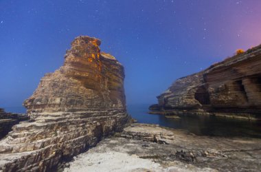 Night star exposure and steel wool shot , Kerpe devil cliffs , Kocaeli