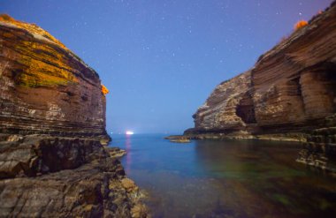 Night star exposure and steel wool shot , Kerpe devil cliffs , Kocaeli