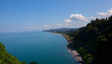 Güzel mimarisi olan şehir manzarası. Batumi 'de Avrupa meydanı.
