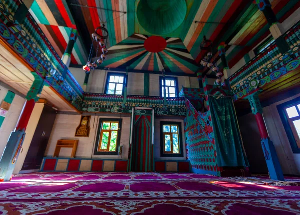 Colorful Internal Painting Decoration Mosque Iremit Maral Village Artvin Turkey —  Fotos de Stock