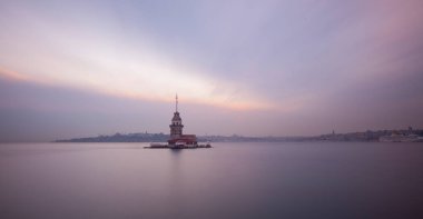 The Maiden's Tower is one of the most photographed structures in the world, it was photographed with the long exposure technique at sunset hours.