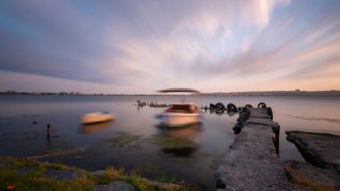 Istanbul Marmara Sea coastline, long exposure photography technique