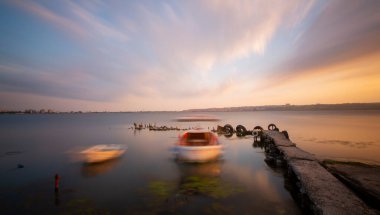 Istanbul Marmara Sea coastline, long exposure photography technique