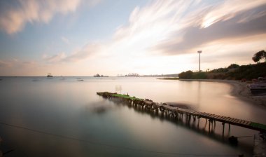 Istanbul Marmara Sea coastline, long exposure photography technique