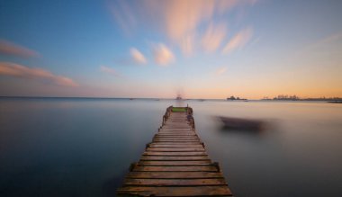Istanbul Marmara Sea coastline, long exposure photography technique