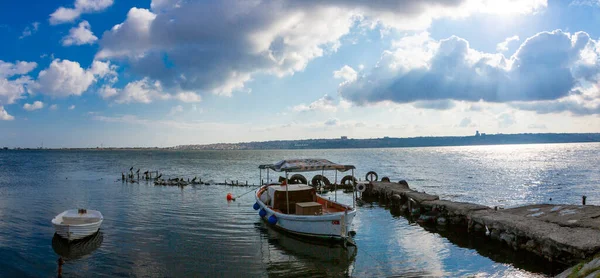 Берегова Лінія Стамбулі Мармурове Море Техніка Довготривалої Фотографії — стокове фото