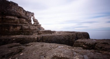Rocky cliffs in the Black Sea are well suited for long exposure photography near the city of Barganl istanbul