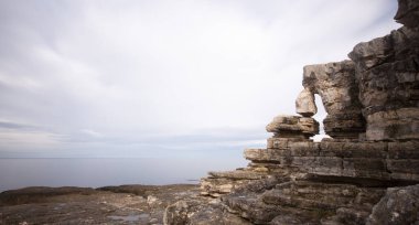 Rocky cliffs in the Black Sea are well suited for long exposure photography near the city of Barganl istanbul
