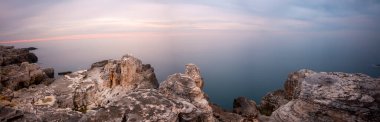 Rocky cliffs in the Black Sea are well suited for long exposure photography near the city of Barganl istanbul