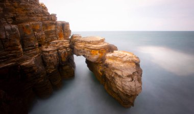 Rocky cliffs in the Black Sea are well suited for long exposure photography near the city of Barganl istanbul
