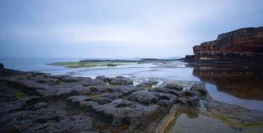 Pink Rocks Kefken Kerpe near Black Sea in Winter