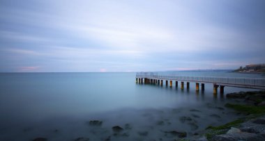 Sea of Marmara, the most beautiful coastline of Istanbul, piers and boats were shot with long exposure technique.
