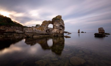 Kerpe Cliffs, long exposure shot at sunset. Kocaeli, Turkey