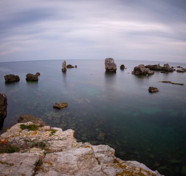Kerpe Cliffs, long exposure shot at sunset. Kocaeli, Turkey