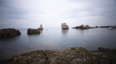 Kerpe Cliffs, long exposure shot at sunset. Kocaeli, Turkey