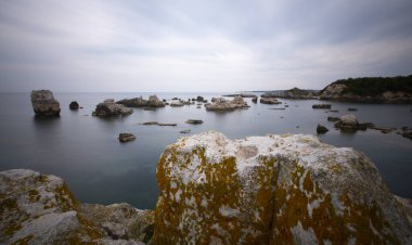 Kerpe Cliffs, long exposure shot at sunset. Kocaeli, Turkey