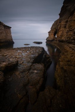 Kerpe Cliffs, long exposure shot at sunset. Kocaeli, Turkey
