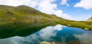 Scenic panorama of base camp on Vercenik in picturesque Kackar mountain range in Turke