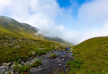 Scenic panorama of base camp on Vercenik in picturesque Kackar mountain range in Turke