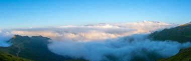 Scenic panorama of base camp on Vercenik in picturesque Kackar mountain range in Turke