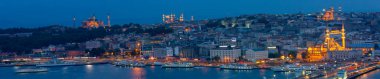 Aerial view of Istanbul, panoramic city view, historical areas.