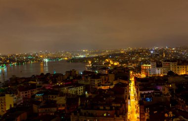 Aerial view of Istanbul, panoramic city view, historical areas.