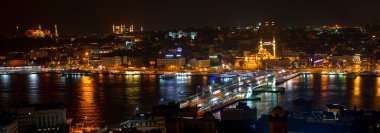 Aerial view of Istanbul, panoramic city view, historical areas.