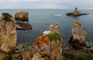 Cape Yason (Turkish: Cape Yason) A very choppy sea photographed with a long exposure technique.Thursday (formerly Vona) district, Ordu Province, Turkey