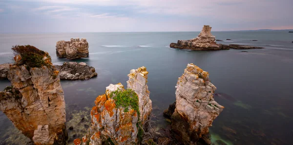 Cape Yason (Turkish: Cape Yason) A very choppy sea photographed with a long exposure technique.Thursday (formerly Vona) district, Ordu Province, Turkey