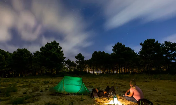 Steel wool yarn and friends camping