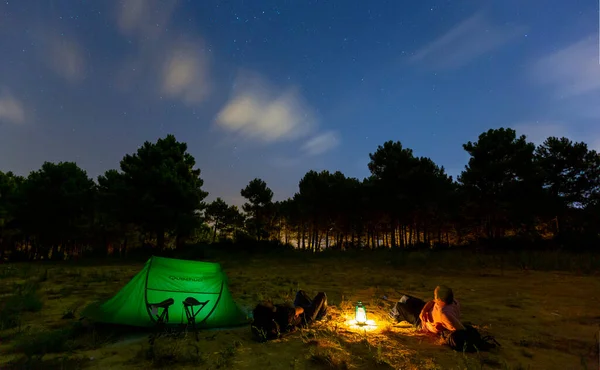 Steel wool yarn and friends camping