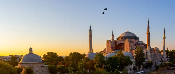 Beautiful View Hagia Sophia Istanbul Turkey Top View Sunset — Photo