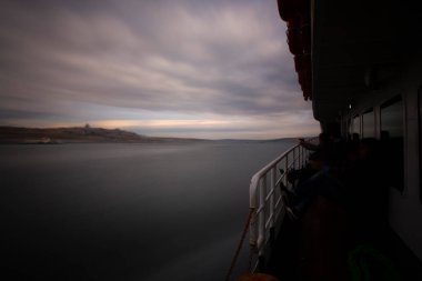 Istanbul ferry voyages were photographed with the long exposure technique.