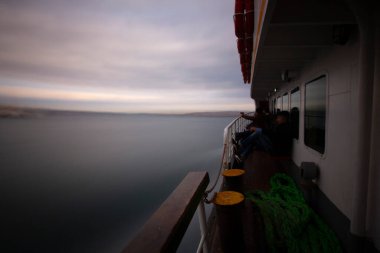 Istanbul ferry voyages were photographed with the long exposure technique.