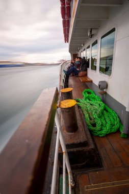 Istanbul ferry voyages were photographed with the long exposure technique.