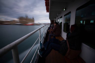 Istanbul ferry voyages were photographed with the long exposure technique.