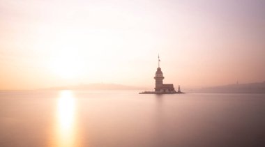 Maiden's Tower and Istanbul photographed with long exposure technique